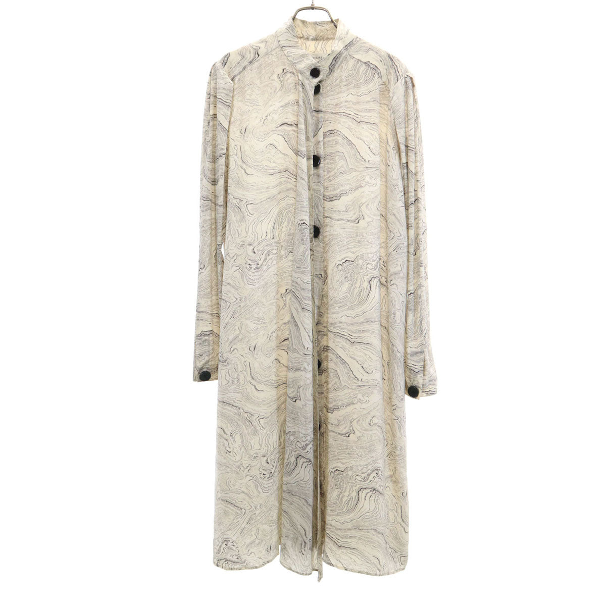 LEMAIRE ルメール シルク ハンガリー製 総柄 長袖 ワンピース クリーム レディース