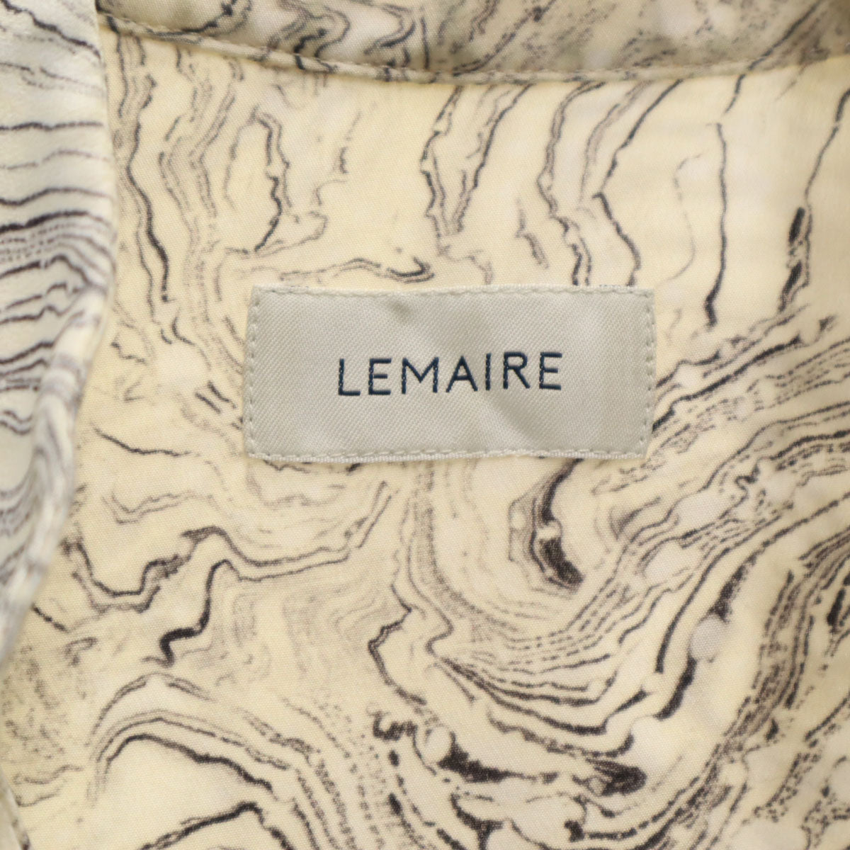 LEMAIRE ルメール シルク ハンガリー製 総柄 長袖 ワンピース クリーム レディース