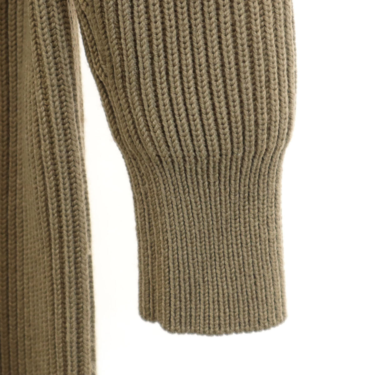 HYKE ハイク 長袖 Vネック リブ ニットカーディガン 1 ベージュ