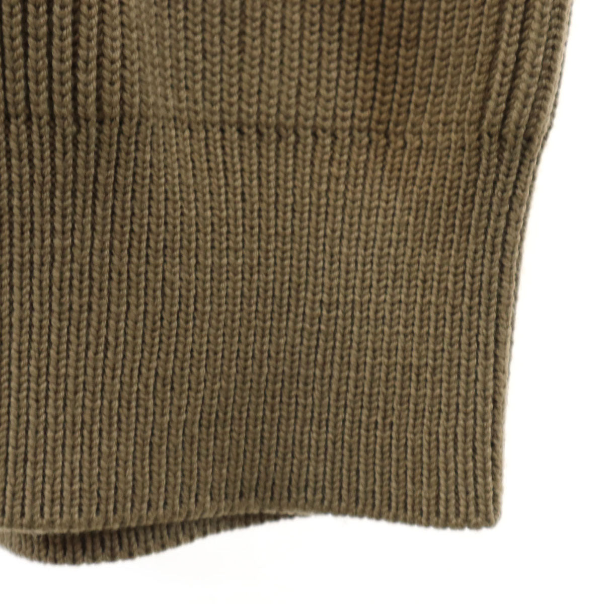 HYKE ハイク 長袖 Vネック リブ ニットカーディガン 1 ベージュ