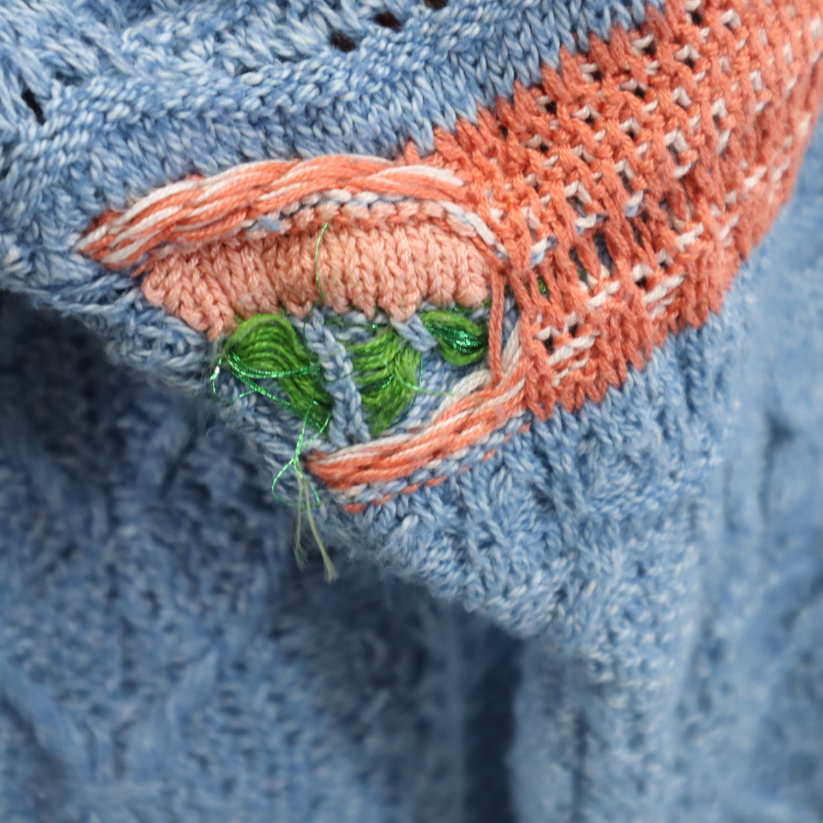 COOGI BLUES クージーブルース 90s 00s オールド 長袖 3Dニット ワンピース M ブルー系 レディース