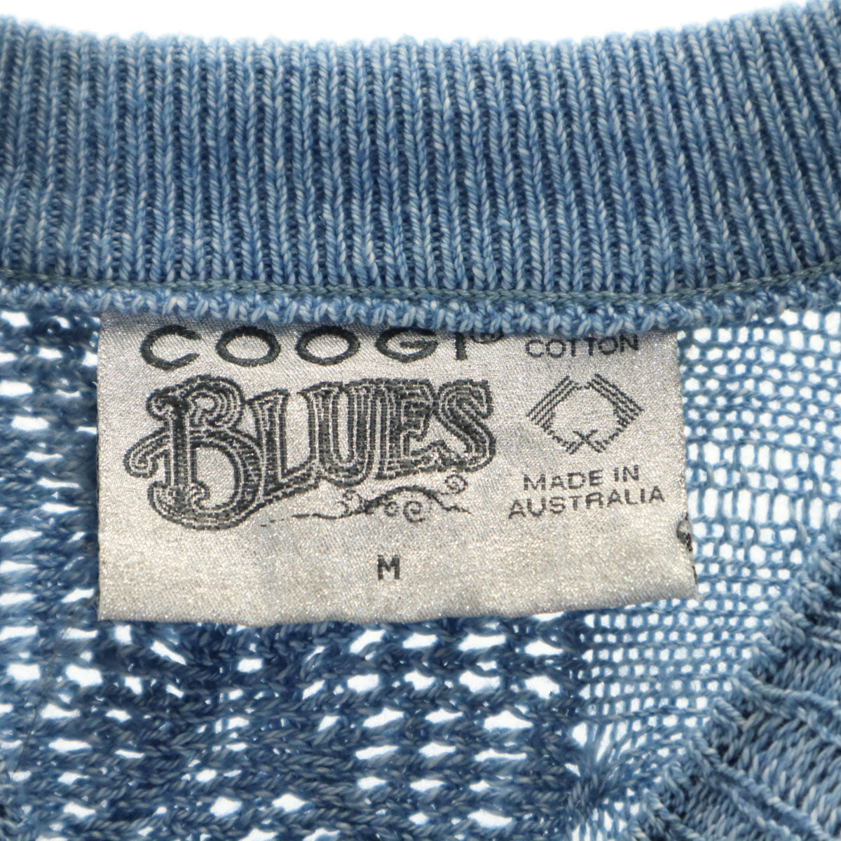 オールド◆　オーストラリア製　COOGI　BLUES　クージー　3Dニット　インディゴ　フルジップ　ニットパーカー　コットン COOGI(クージー) CLASSIC オーストラリア製 90S 3Dニット メンズ SS