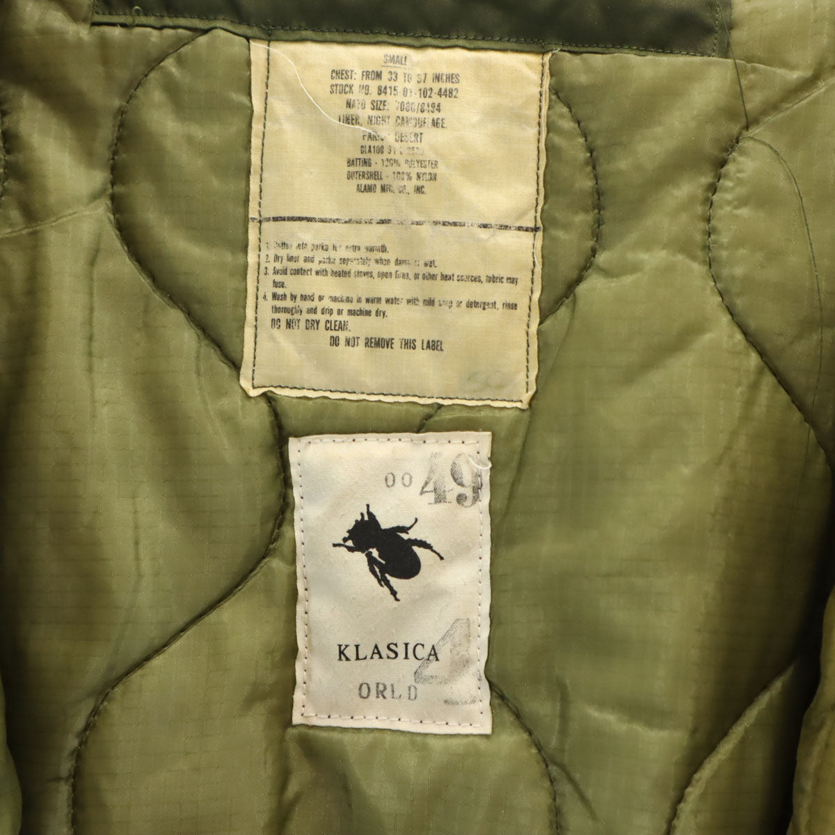 KLASICA クラシカ 70s ヴィンテージ M65 ミリタリー モッズコート S カーキ キルティングライナー付き メンズ