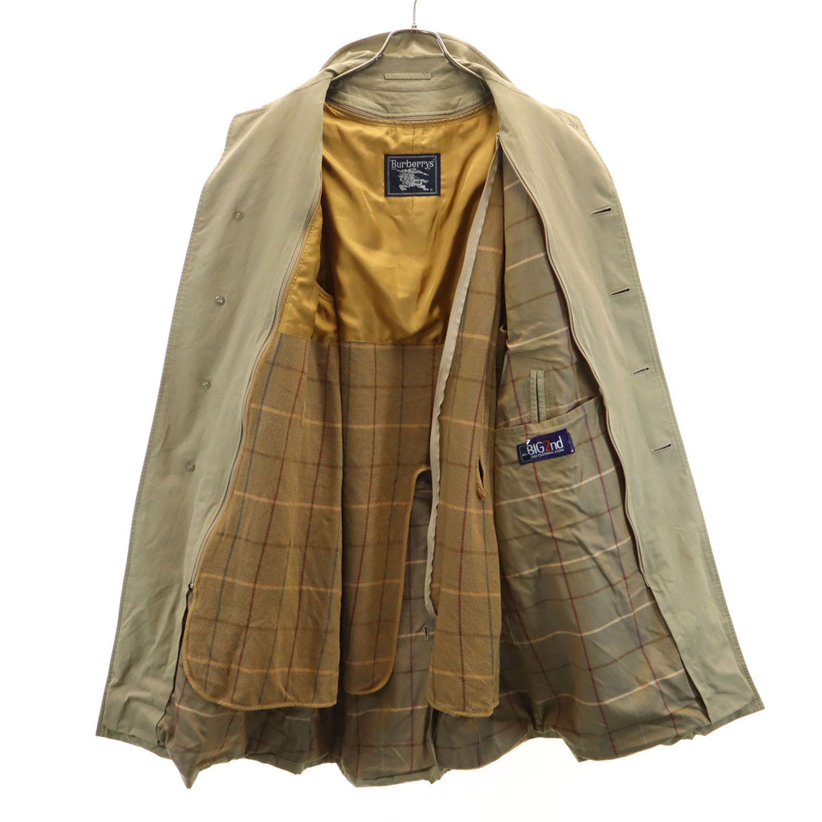 Burberrys バーバリーズ 90s オールド ステンカラーコート 90-165 カーキベージュ ライナー付き メンズ