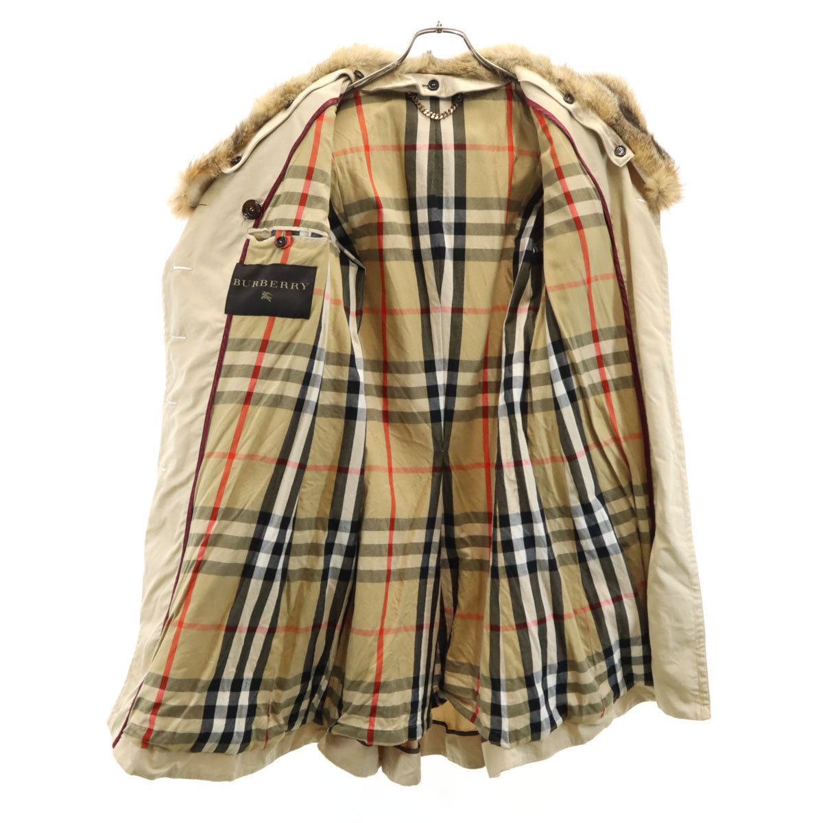BURBERRY バーバリー イタリア製 トレンチコート 40 ベージュ フォックスファー付き レディース BURBERRY バーバリー イタリア製 トレンチコート 40 ベージュ