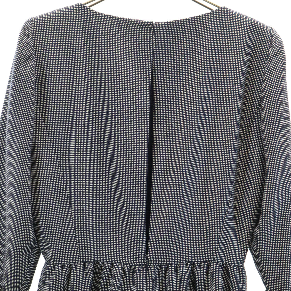 FOXEY フォクシー 日本製 ウール 7分袖 膝丈ワンピース 40 黒系 レディース