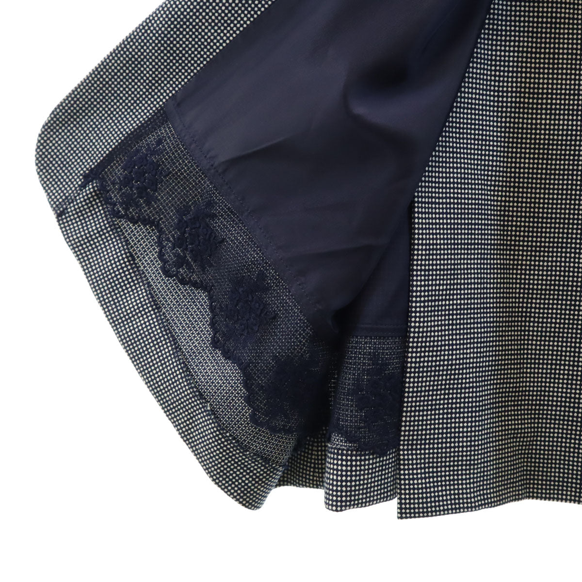 FOXEY フォクシー 日本製 ウール 7分袖 膝丈ワンピース 40 黒系 レディース