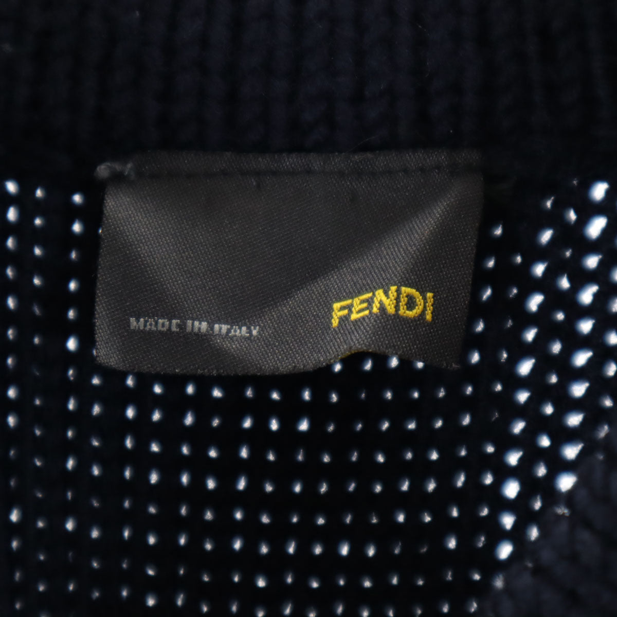 FENDI フェンディ イタリア製 長袖 ニット ワンピース 40 ネイビー レディース