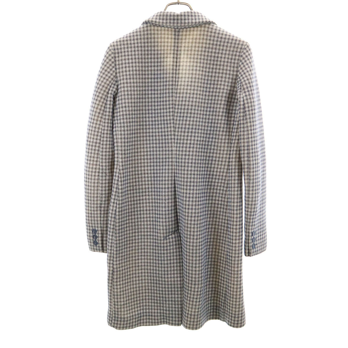 WEEKEND MaxMara ウィークエンドマックスマーラ チェック柄 ボンディング チェスターコート S ネイビー レディース