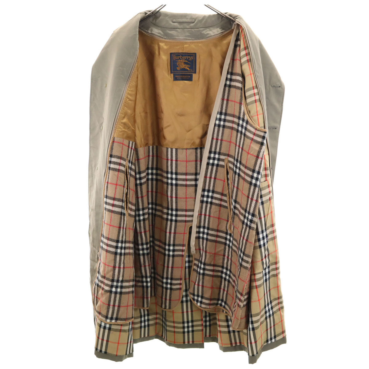Burberrys バーバリーズ 90s 日本製 シルクブレンド オールド ステンカラーコート 92-170 ベージュ系 ベストライナー付き メンズ