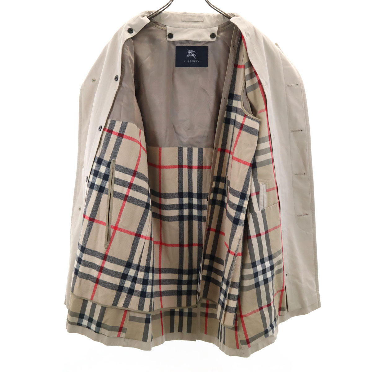 BURBERRY LONDON バーバリーロンドン 日本製 ステンカラーコート M グレージュ ベストライナー付き 三陽商会 メンズ