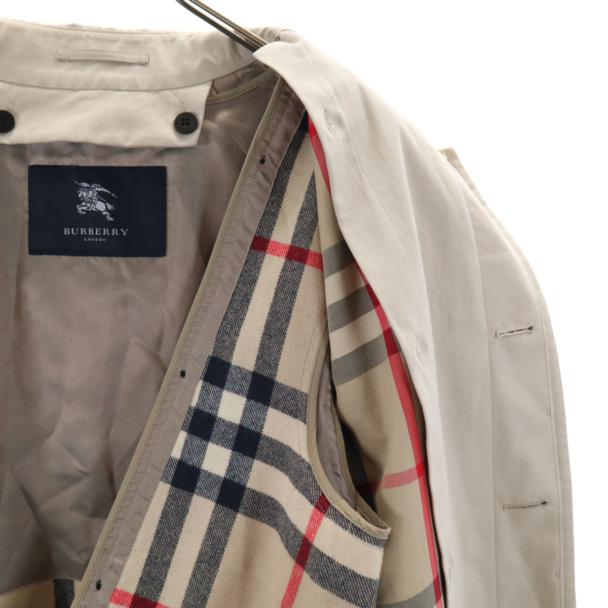 BURBERRY LONDON バーバリーロンドン 日本製 ステンカラーコート M グレージュ ベストライナー付き 三陽商会 メンズ