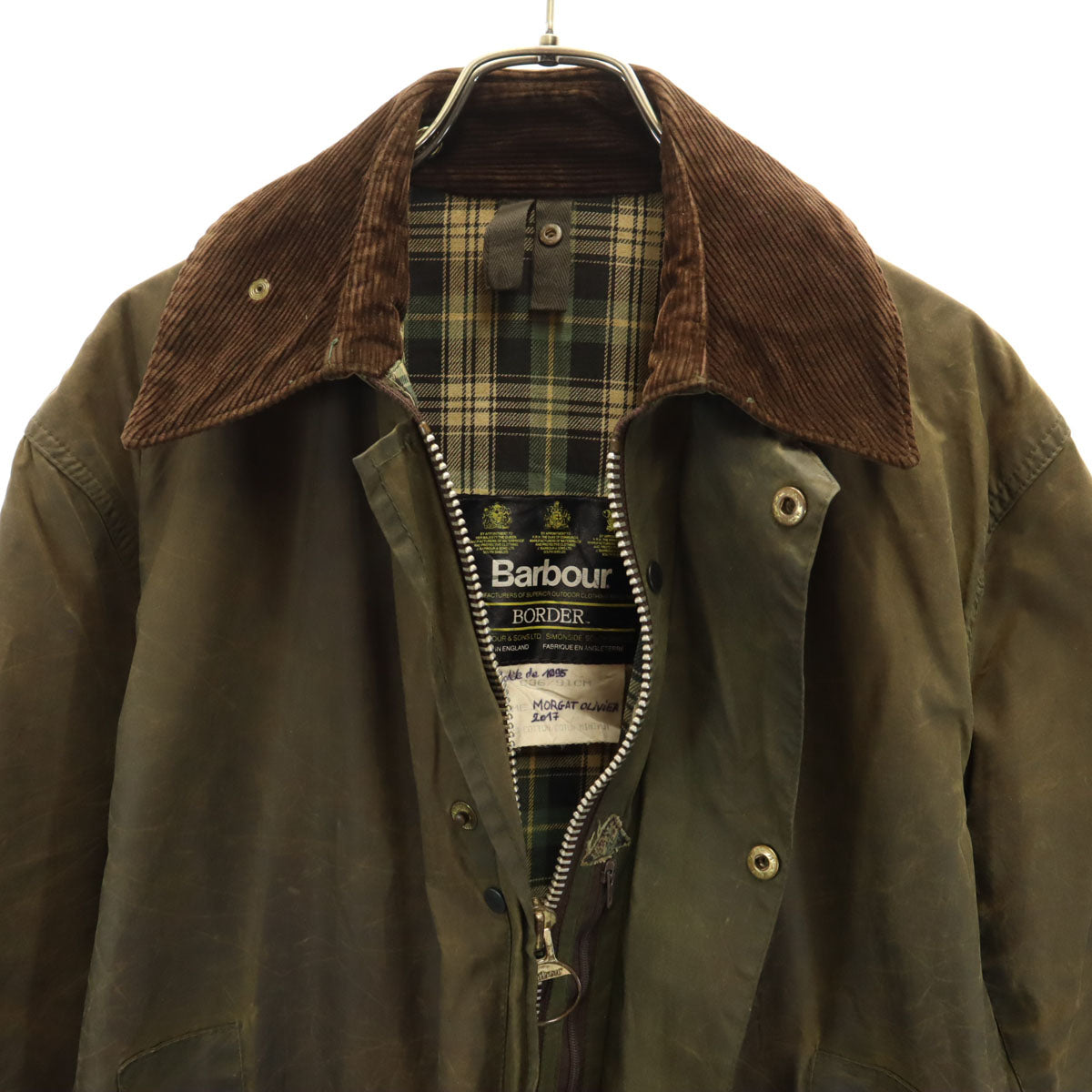 Barbour バブアー 90s 3ワラント ボーダー BORDER オイルドジャケット C36/91CM ブラウン系 メンズ