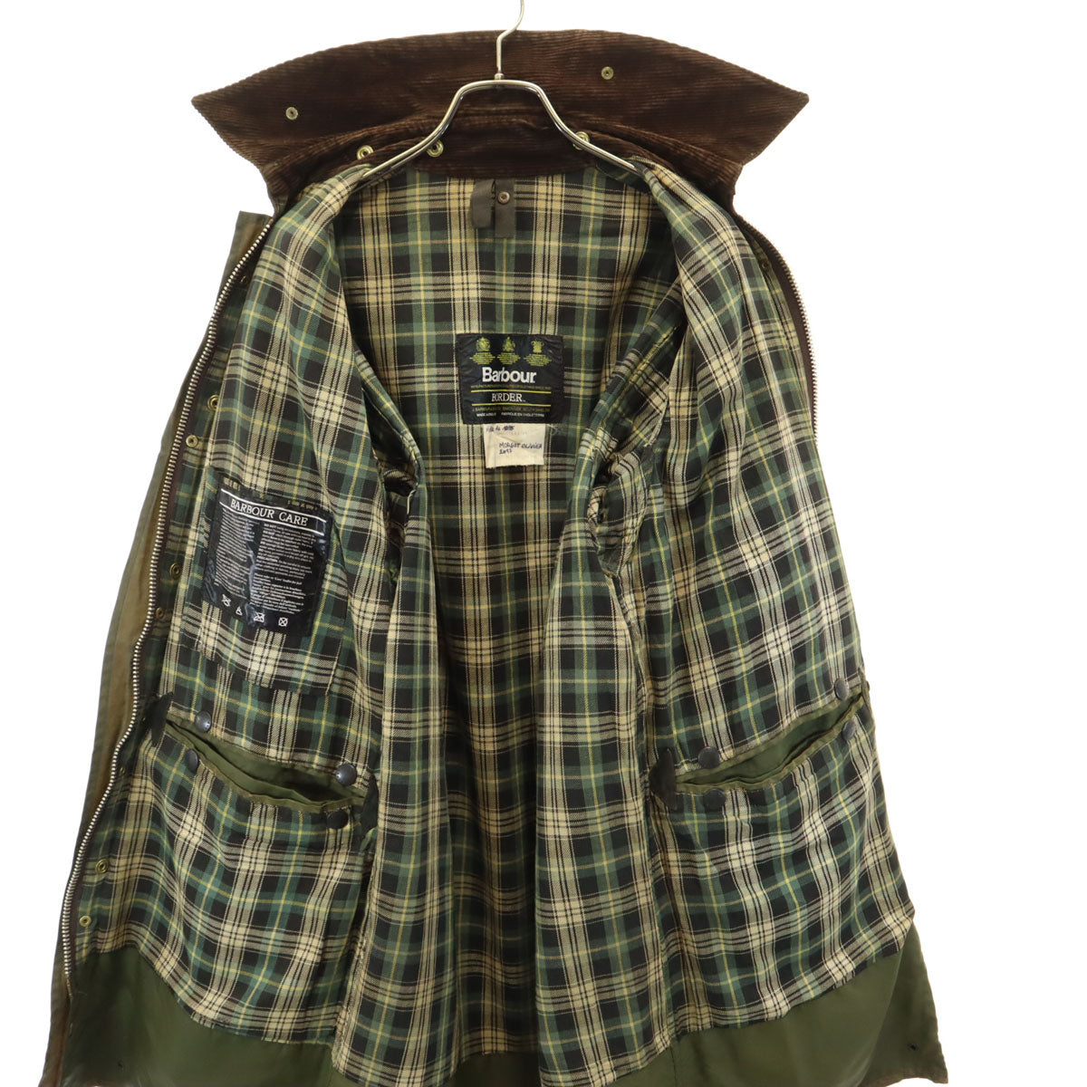 Barbour バブアー 90s 3ワラント ボーダー BORDER オイルドジャケット C36/91CM ブラウン系 メンズ