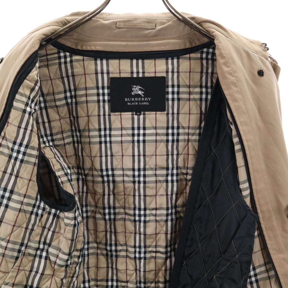 BURBERRY BLACK LABEL バーバリーブラックレーベル 日本製 トレンチコート M ベージュ ベストライナー付き 三陽商会 メンズ