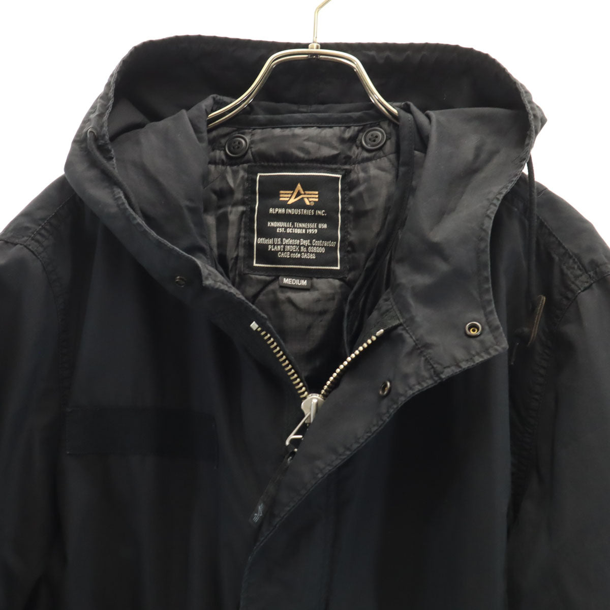 ALPHA アルファ SHIPS シップス別注 モッズコート M ブラック系 キルティングライナー付き メンズ