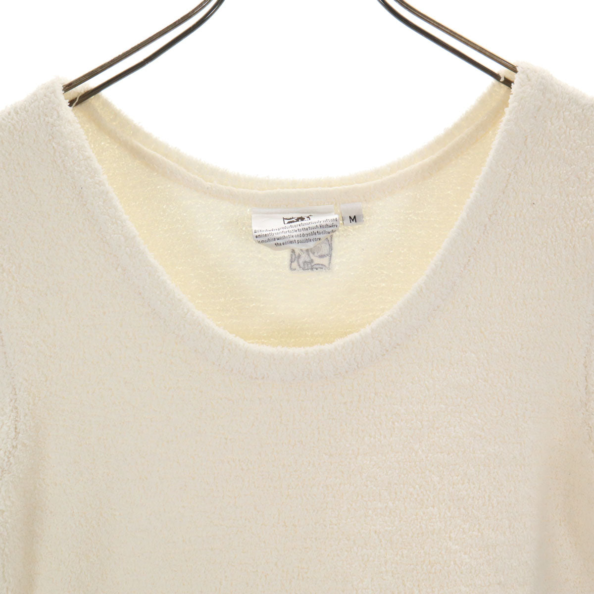 kashwere カシウェア フレンチスリーブ ルームウェア M 白 ふわもこ ワンピース レディース