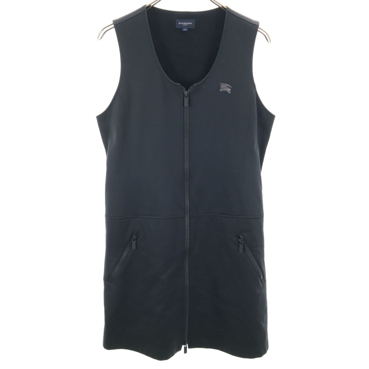 BURBERRY GOLF バーバリーゴルフ 日本製 ゴルフ ノースリーブ ミニワンピース 2 ブラック 三陽商会 レディース