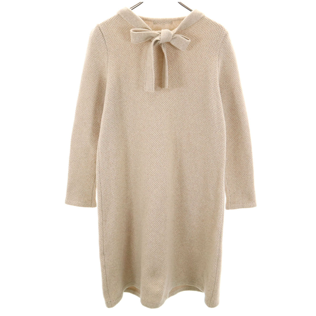 Mackintosh マッキントッシュ 日本製 カシミヤブレンド 長袖 ニット ワンピース 40 ベージュ レディース