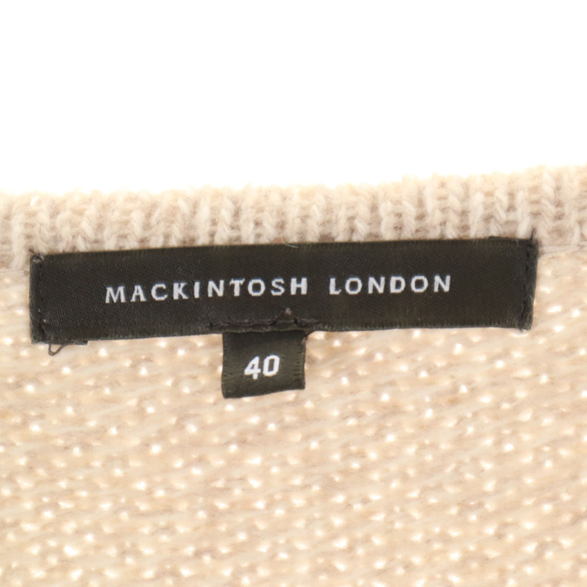 Mackintosh マッキントッシュ 日本製 カシミヤブレンド 長袖 ニット ワンピース 40 ベージュ レディース
