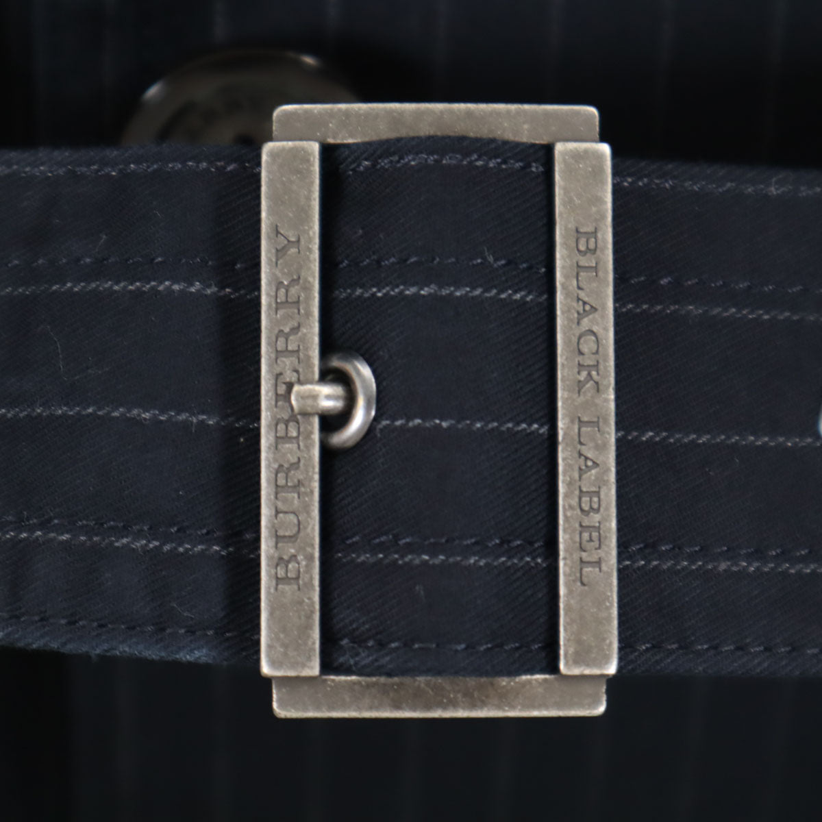 BURBERRY BLACK LABEL バーバリーブラックレーベル 日本製 ストライプ柄 トレンチコート M ネイビー 三陽商会 メンズ