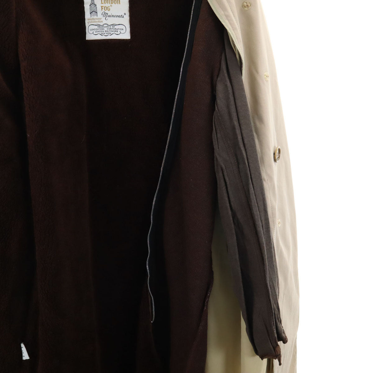LONDON FOG ロンドンフォグ 70s 80s ヴィンテージ ライナー付き トレンチコート 38 ベージュ メンズ