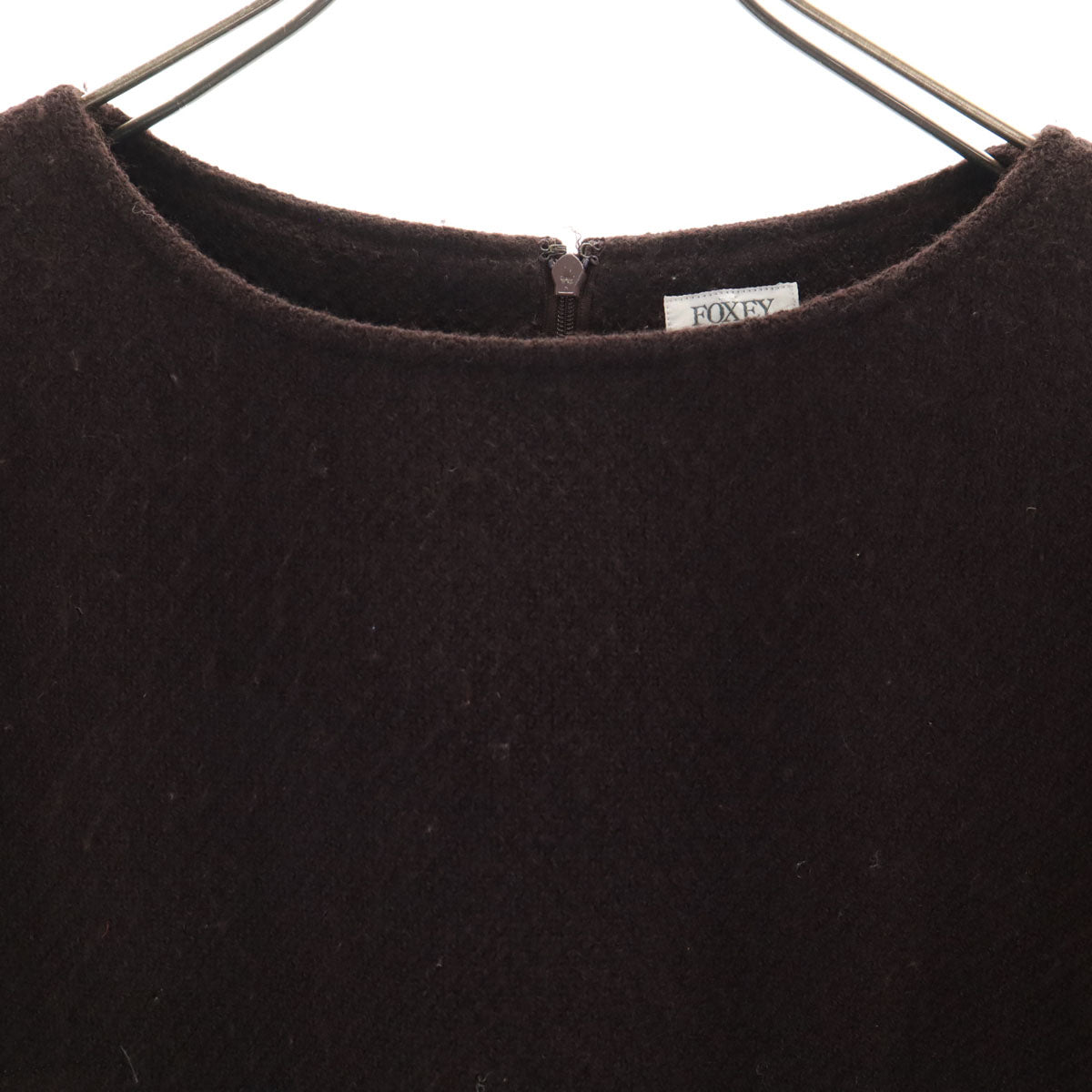 FOXEY フォクシー 日本製 ウールブレンド 7分袖 ワンピース 40