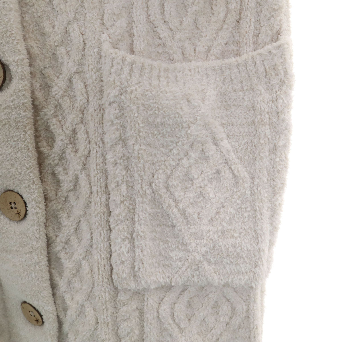 BAREFOOT DREAMS ベアフットドリームズ 長袖 ショールカラー カーディガン S アイボリー系 ふわもこ レディース