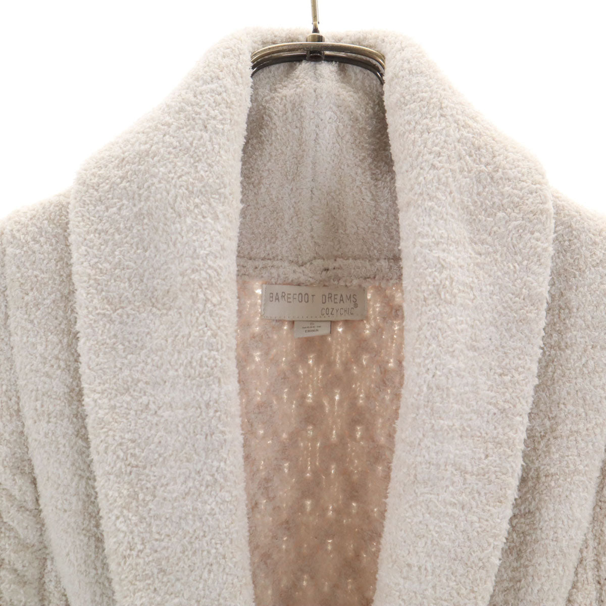 BAREFOOT DREAMS ベアフットドリームズ 長袖 ショールカラー カーディガン S アイボリー系 ふわもこ レディース
