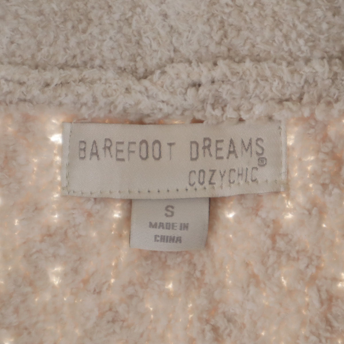 BAREFOOT DREAMS ベアフットドリームズ 長袖 ショールカラー カーディガン S アイボリー系 ふわもこ レディース