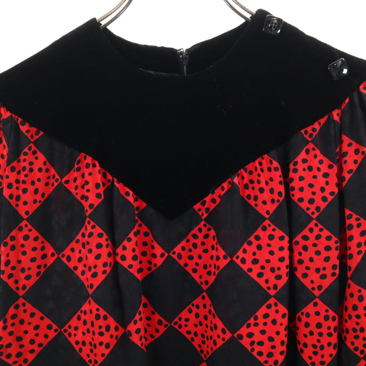 GIVENCHY ジバンシィ 90s 日本製 シルク オールド 総柄 長袖 ワンピース 8 ブラック レディース