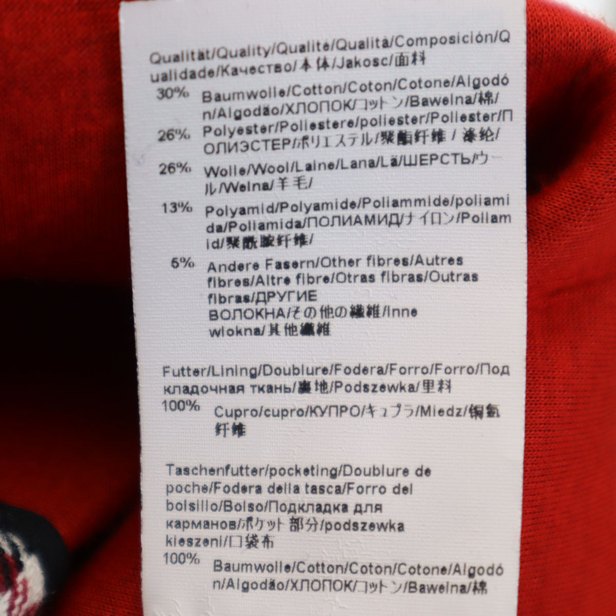 BOSS HUGO BOSS ボスヒューゴボス チェック柄 ロングコート 38 レッド系 レディース