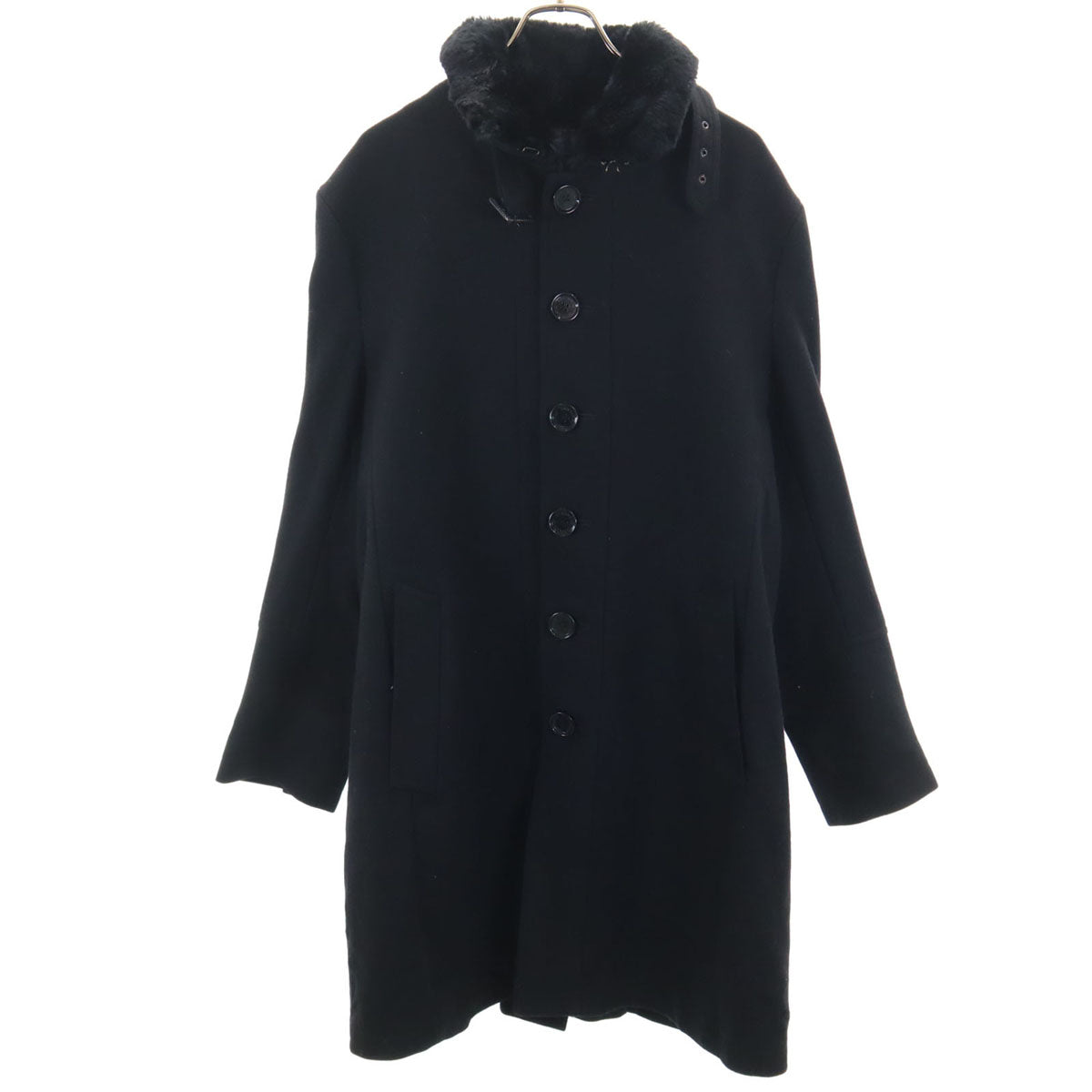 BURBERRY BLACK LABEL バーバリーブラックレーベル ウールブレンド ロングコート LL ブラック系 三陽商会 メンズ