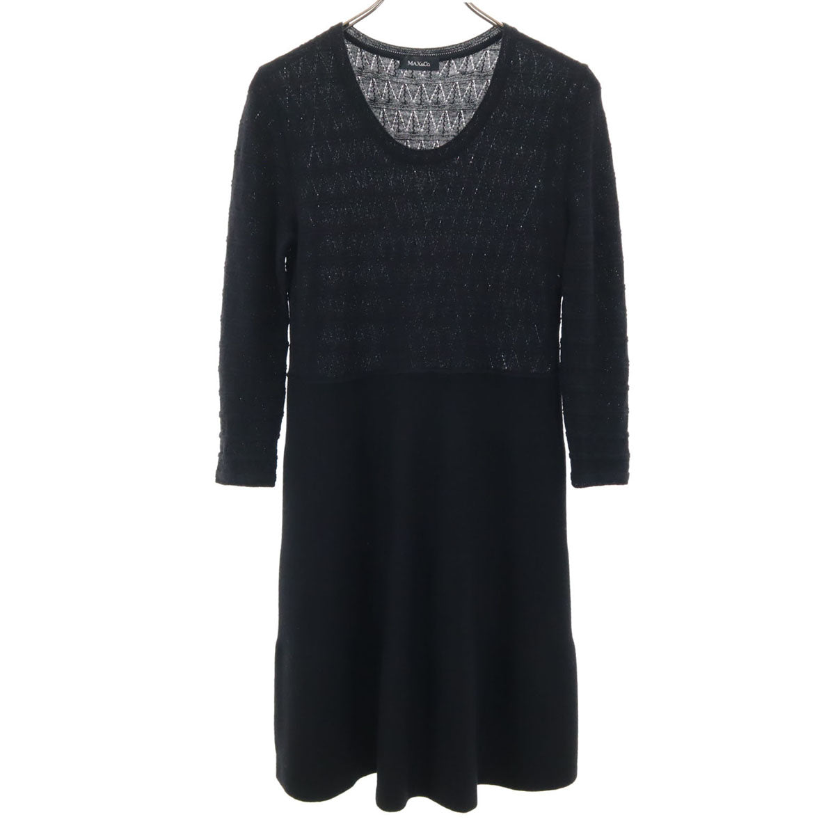 MAX&CO マックスアンドコー 長袖 ニット ワンピース S ブラック レディース