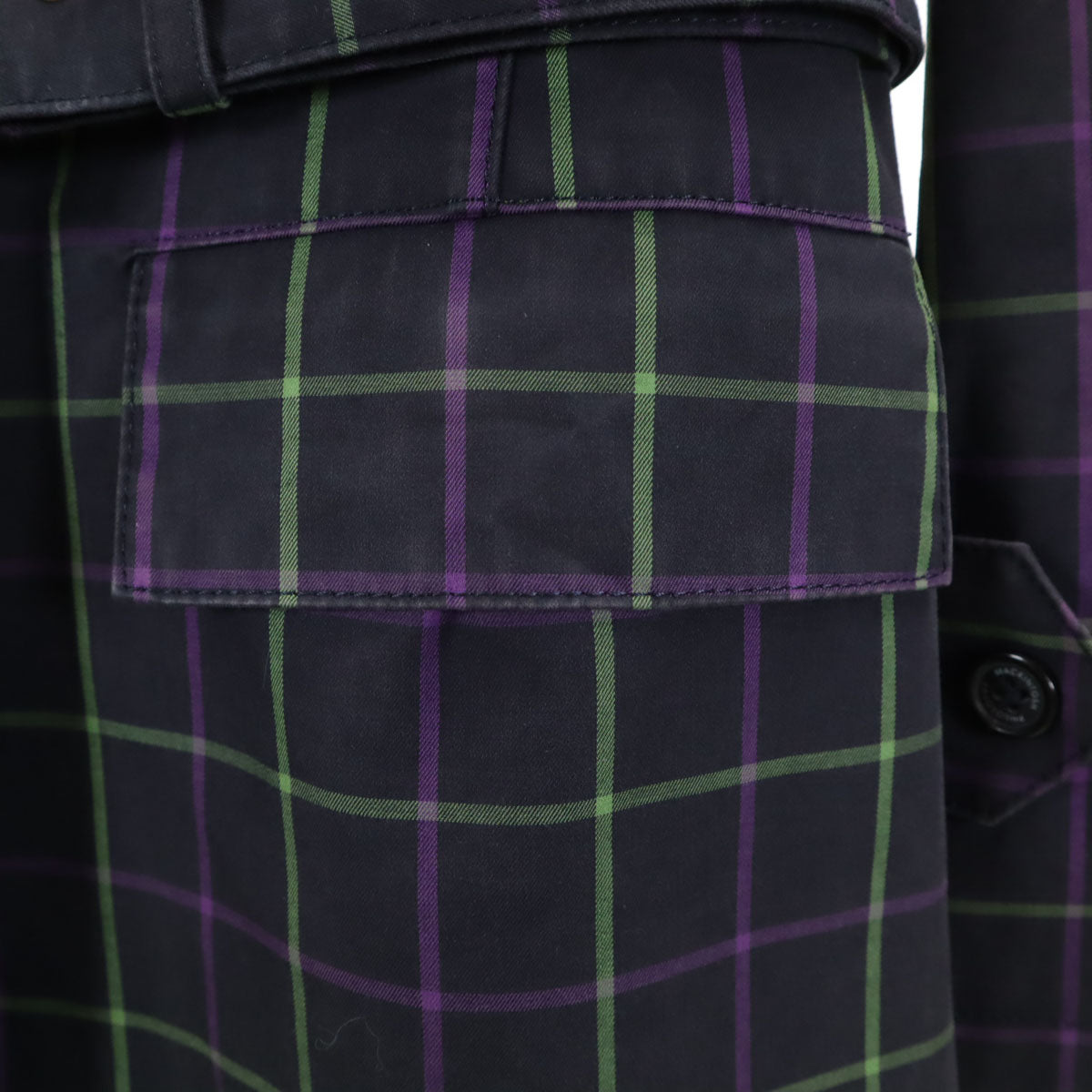 MACKINTOSH PHILOSOPHY マッキントッシュフィロソフィー 日本製 チェック柄 ステンカラーコート 38 チャコールグレー レディース