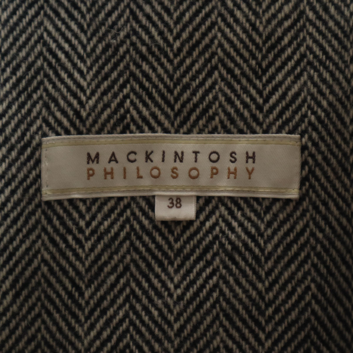 MACKINTOSH PHILOSOPHY マッキントッシュフィロソフィー 日本製 チェック柄 ステンカラーコート 38 チャコールグレー レディース