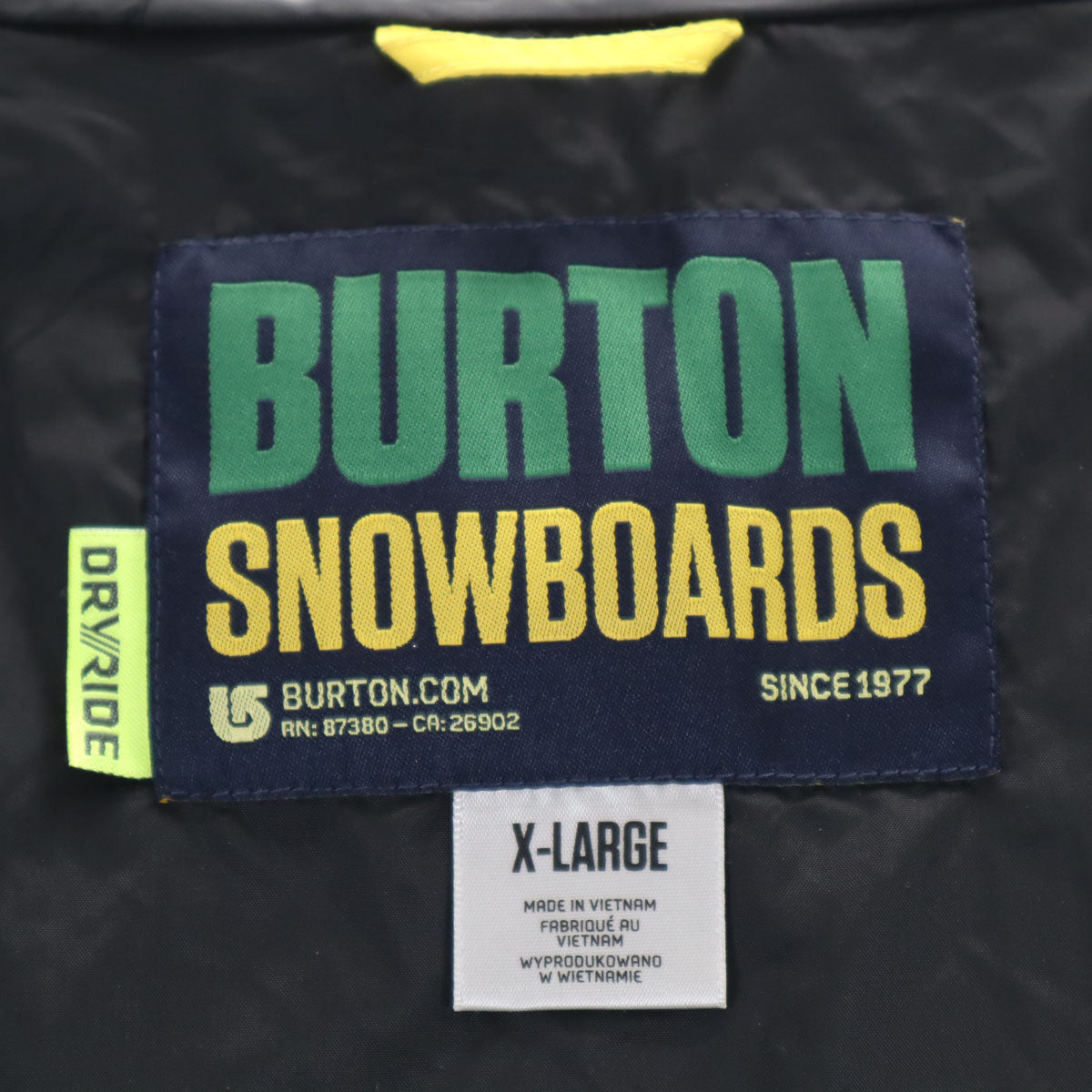 BURTON バートン スノーボード ジャケット XL イエロー スキー メンズ
