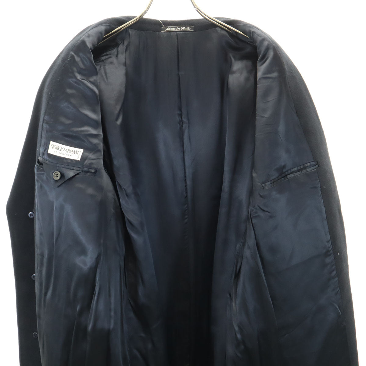 GIORGIO ARMANI LE COLLEZIONI ジョルジオアルマーニ コレツィオーニ 90s イタリア製 オールド ロングコート 44 ブラック メンズ