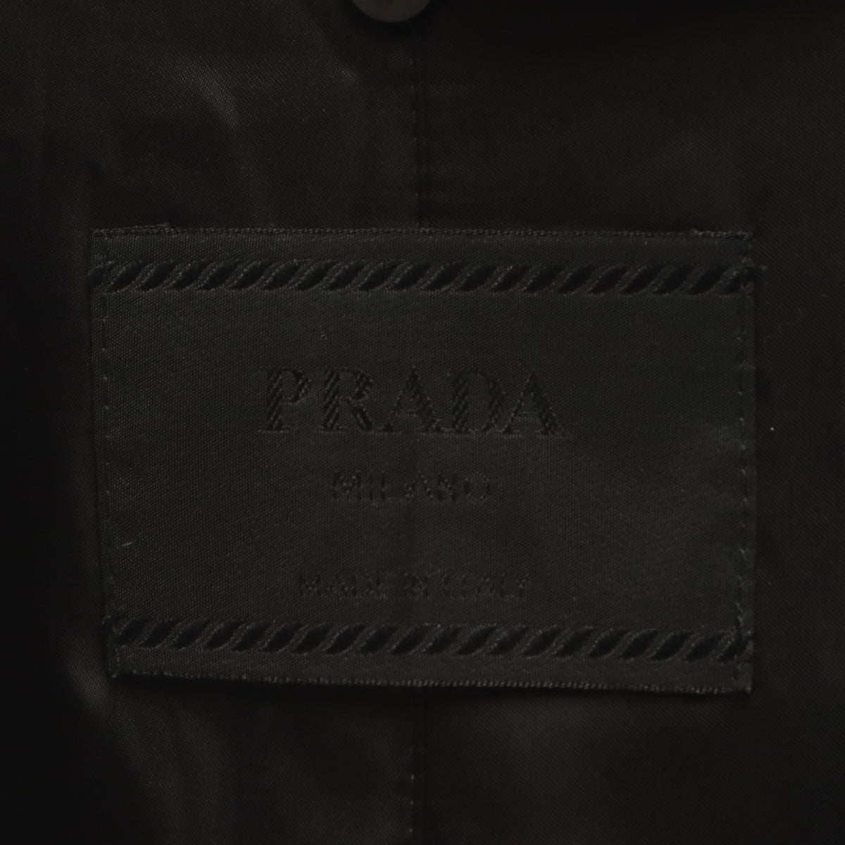 PRADA プラダ イタリア製 ステンカラーコート L ブラック ライナー付き レディース