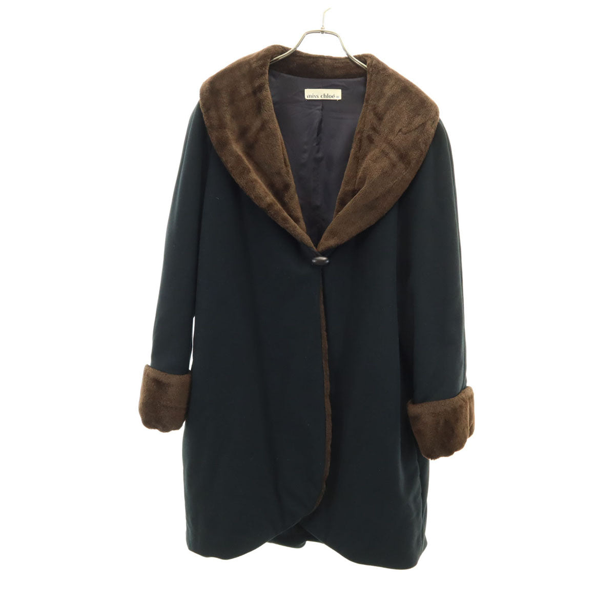 miss chloe ミスクロエ 90s 日本製 オールド ショールカラー コート 40 ブラック系 レディース