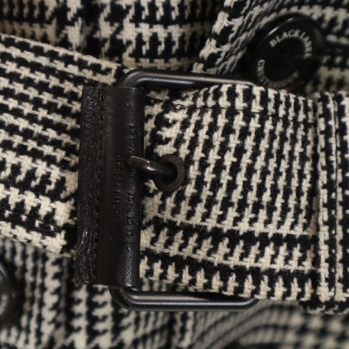 BLACK LABEL CRESTBRIDGE ブラックレーベルクレストブリッジ グレンチェック ツイード トレンチコート M ブラック メンズ