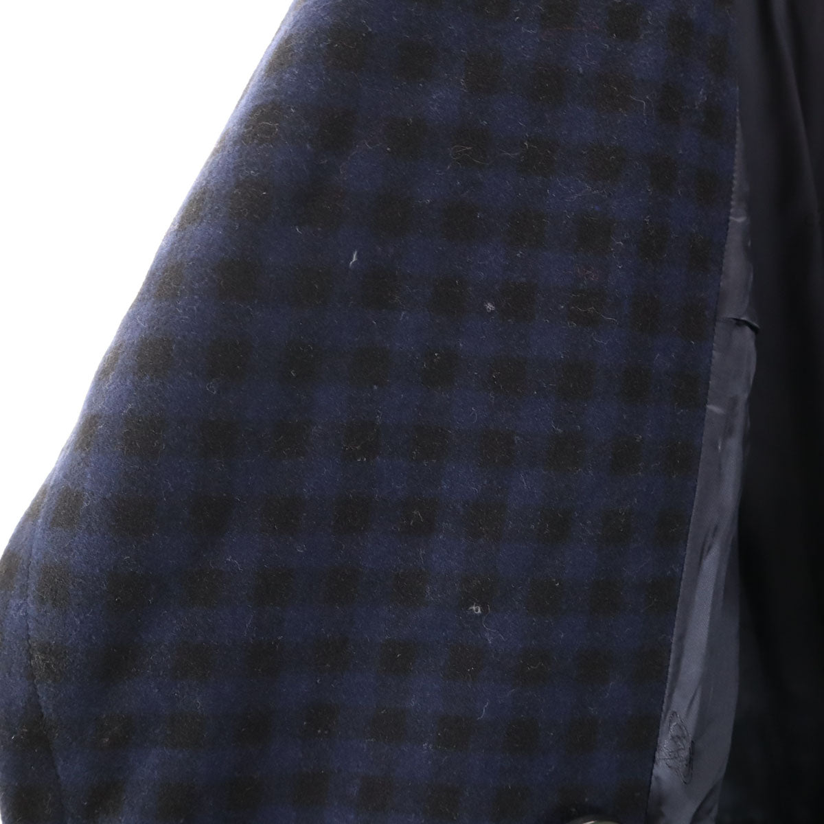 Vivienne Westwood ヴィヴィアンウエストウッド イタリア製 チェック柄 アシメ ウールコート 38 ネイビー レディース