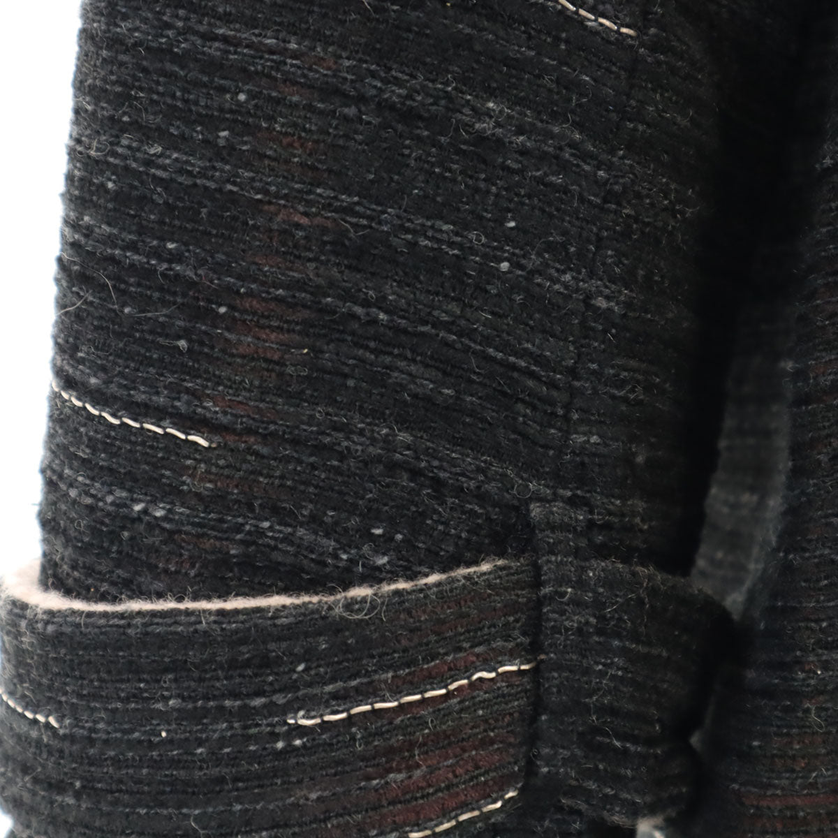 CHANEL シャネル フランス製 レイヤード ロングコート 40 チャコールブラック レディース