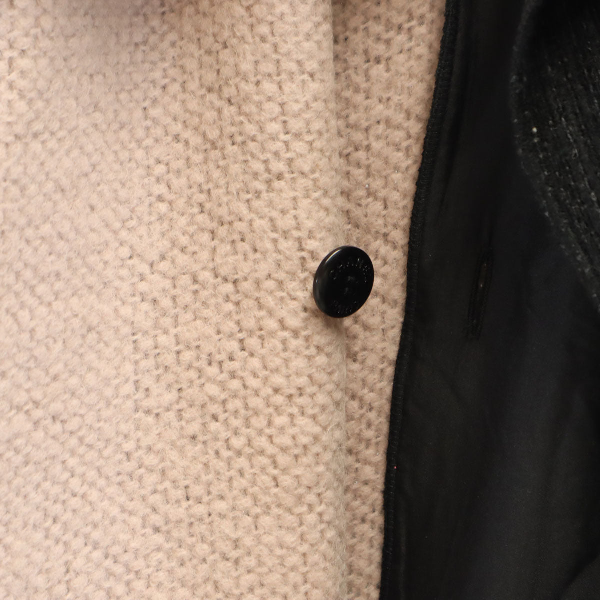 CHANEL シャネル フランス製 レイヤード ロングコート 40 チャコールブラック レディース