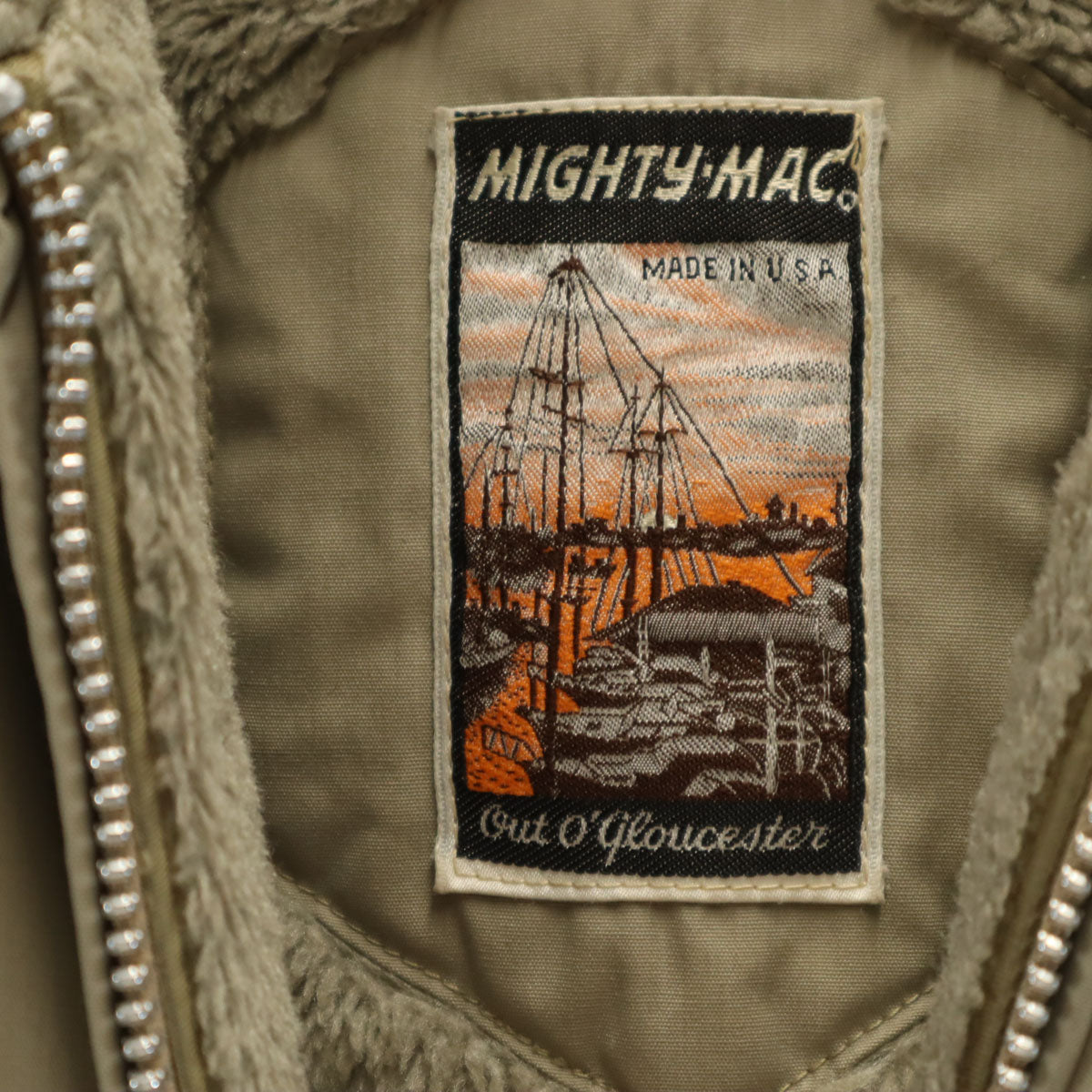 MIGHTY MAC マイティーマック 60s 70s USA製 ヴィンテージ B9タイプ 裏ボア コート 40L グレージュ TALONジップ メンズ