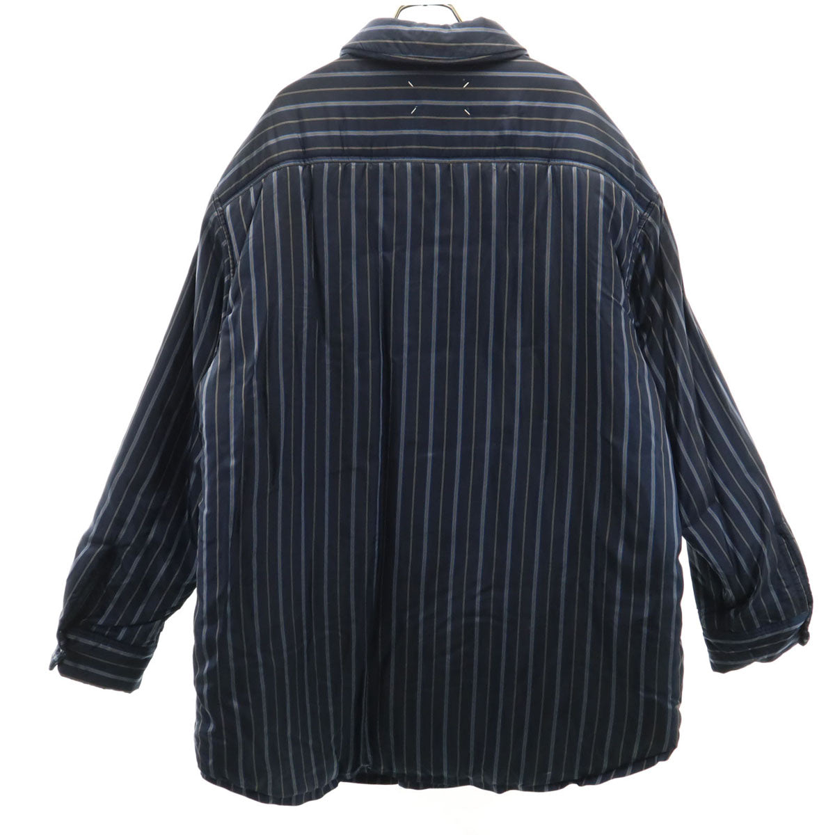 Maison Margiela メゾンマルジェラ イタリア製 ストライプ柄 中綿 シャツジャケット 46 ネイビー メンズ
