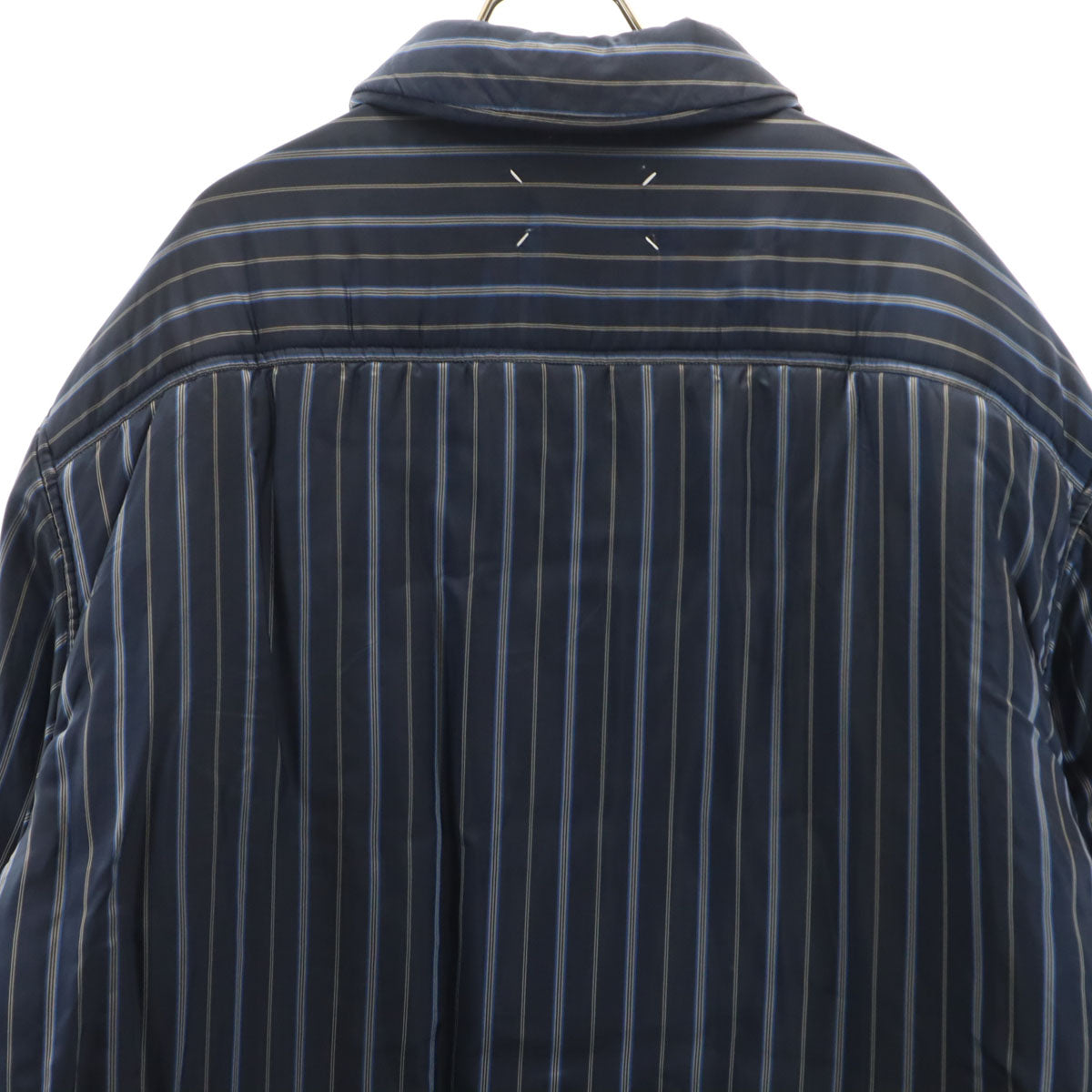 Maison Margiela メゾンマルジェラ イタリア製 ストライプ柄 中綿 シャツジャケット 46 ネイビー メンズ