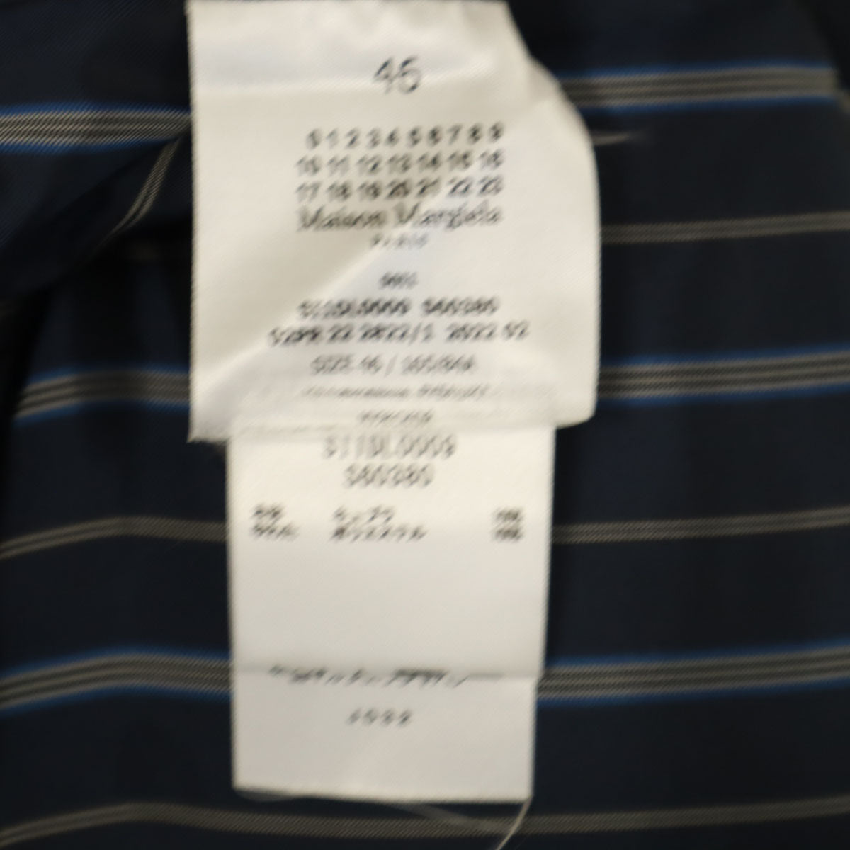 Maison Margiela メゾンマルジェラ イタリア製 ストライプ柄 中綿 シャツジャケット 46 ネイビー メンズ