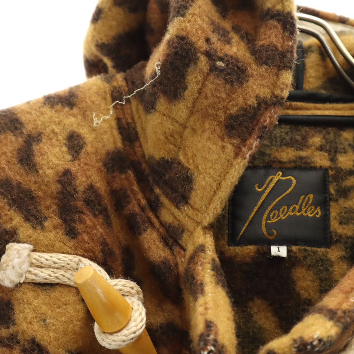 Needles ニードルズ 日本製 レオパード ダッフルコート 1 ブラウン ヒョウ柄 メンズ