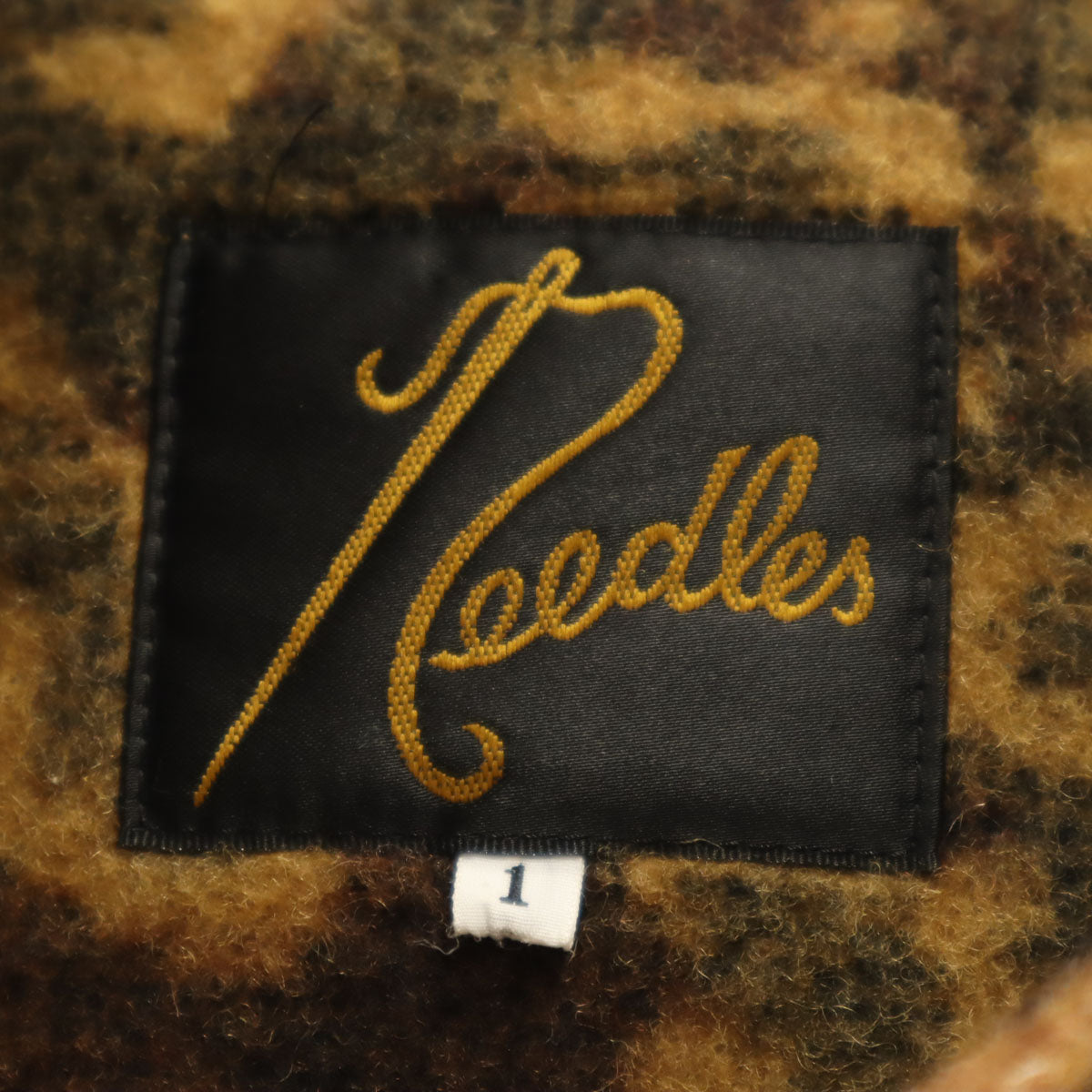 Needles ニードルズ 日本製 レオパード ダッフルコート 1 ブラウン ヒョウ柄 メンズ